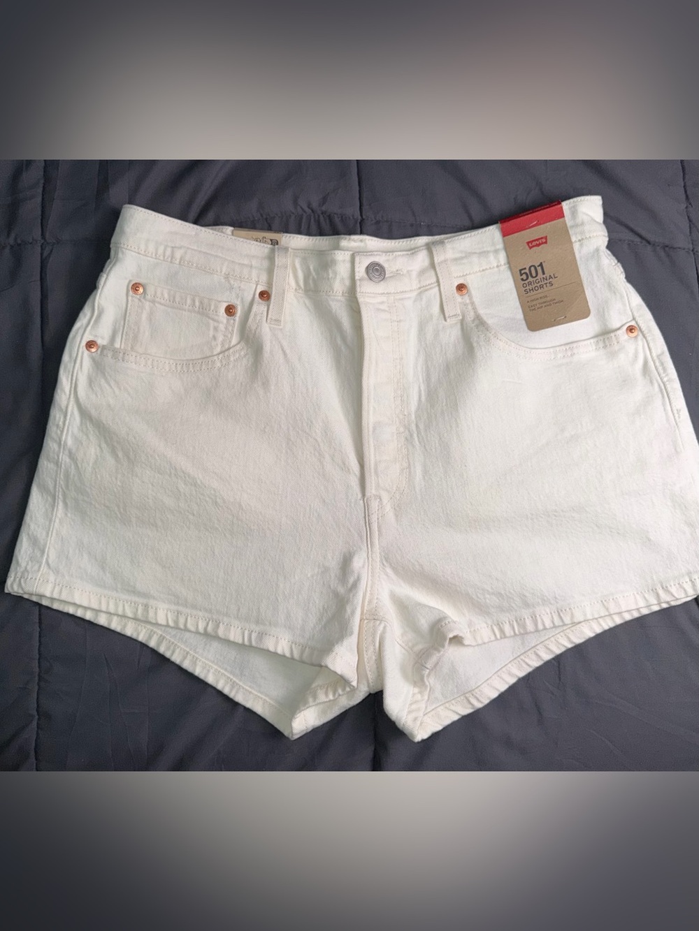 Levi's White 501 Original Denim Shorts 31